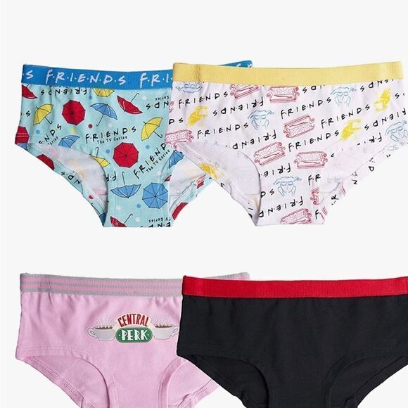 Warner’s Bros FRIENDS Girls Friends Underwear Brief 4 Pack - Picture 2 of 10